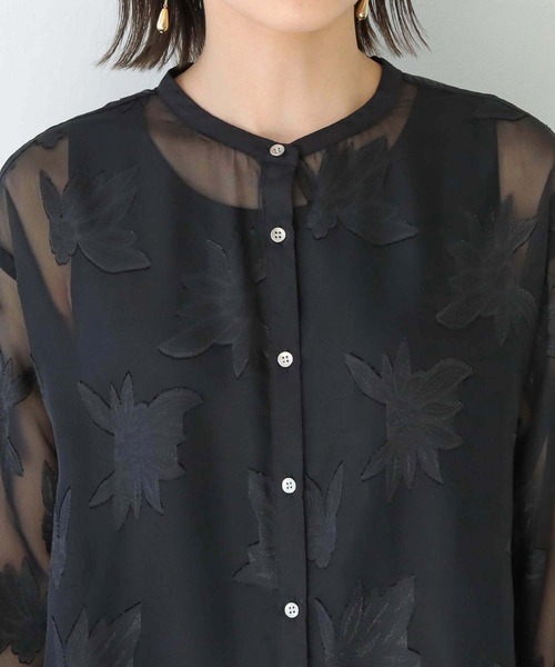 Lant Kalte（ラントカルテ）の「【Lant Kalte】ジャガードシアーリーフアンサンブルワンピース（ワンピース・レディース・ブラック/グリーン/ライトブラウン・M）」の14枚目の写真