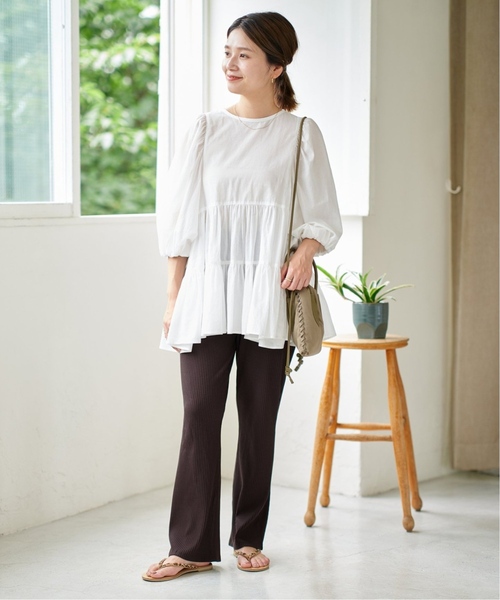 JOURNAL STANDARD（ジャーナルスタンダード）の「《追加》コットンティアードハーフスリーブブラウス（シャツ/ブラウス・レディース・ホワイト/ブラック/ブルー・FREE）」の9枚目の写真