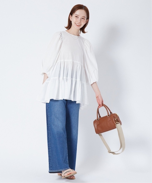 JOURNAL STANDARD（ジャーナルスタンダード）の「《追加》コットンティアードハーフスリーブブラウス（シャツ/ブラウス・レディース・ホワイト/ブラック/ブルー・FREE）」の13枚目の写真