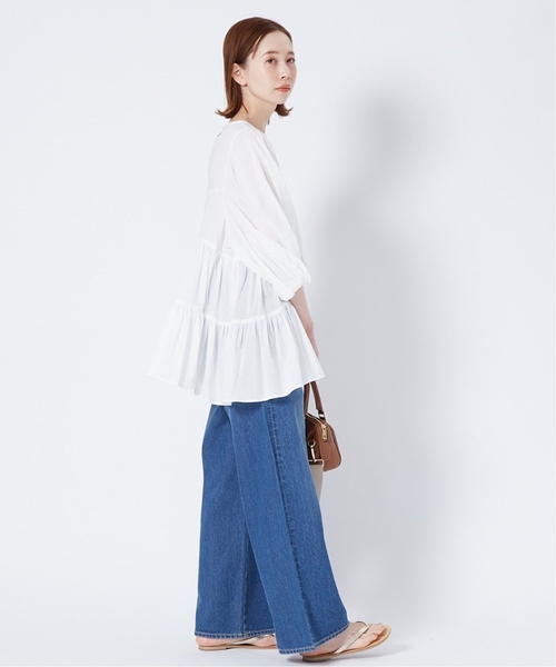 JOURNAL STANDARD（ジャーナルスタンダード）の「《追加》コットンティアードハーフスリーブブラウス（シャツ/ブラウス・レディース・ホワイト/ブラック/ブルー・FREE）」の16枚目の写真