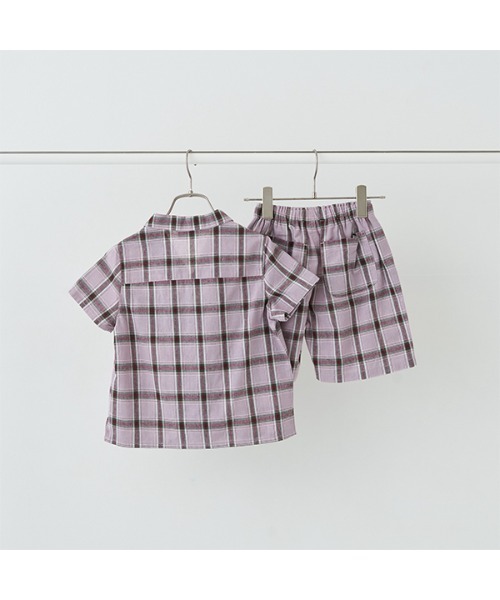 b・ROOM（ビールーム）の「オープンカラーシャツ&4分丈パンツセットアップ（アンサンブル・キッズ・ブルーグレー/グレイッシュベージュ/ブラック/ベージュ/ラベンダー・140cm/150cm/110cm/130cm/120cm）」の15枚目の写真
