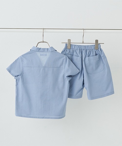 b・ROOM（ビールーム）の「オープンカラーシャツ&4分丈パンツセットアップ（アンサンブル・キッズ・ブルーグレー/グレイッシュベージュ/ブラック/ベージュ/ラベンダー・140cm/150cm/110cm/130cm/120cm）」の18枚目の写真