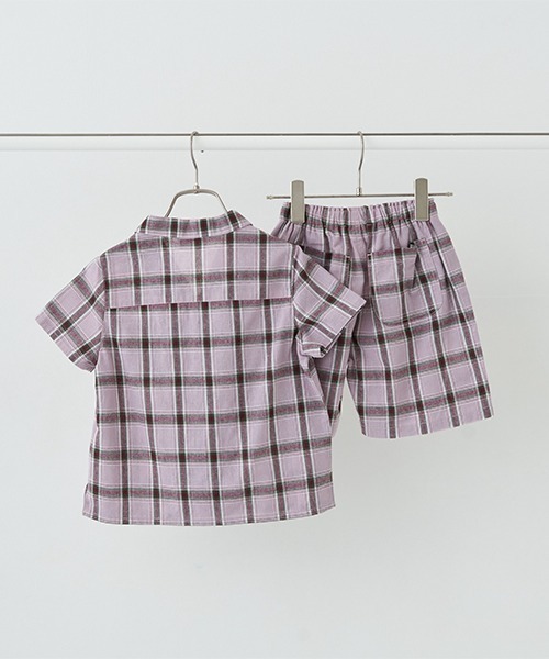 b・ROOM（ビールーム）の「オープンカラーシャツ&4分丈パンツセットアップ（アンサンブル・キッズ・ブルーグレー/グレイッシュベージュ/ブラック/ベージュ/ラベンダー・140cm/150cm/110cm/130cm/120cm）」の17枚目の写真