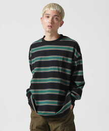 AVIREX | 【直営店限定】BORDER LOGO LONG SLEEVE T-SHIRT / ボーダー ロゴ 長袖 Tシャツ / AVIREX / アヴィレックス(Tシャツ/カットソー)