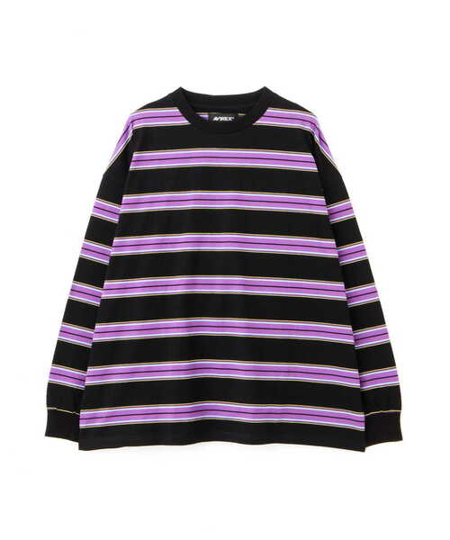 AVIREX(アヴィレックス)の「【直営店限定】BORDER LOGO LONG SLEEVE T-SHIRT / ボーダー ロゴ 長袖 Tシャツ / AVIREX / アヴィレックス(Tシャツ/カットソー・メンズ・パープル/グリーン・L/M)」の6枚目の写真