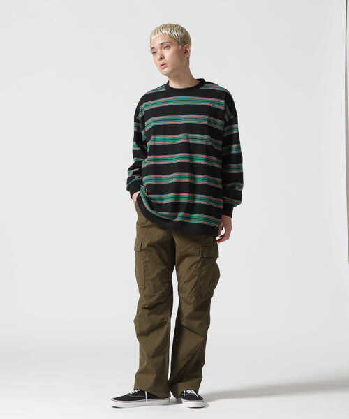 AVIREX(アヴィレックス)の「【直営店限定】BORDER LOGO LONG SLEEVE T-SHIRT / ボーダー ロゴ 長袖 Tシャツ / AVIREX / アヴィレックス(Tシャツ/カットソー・メンズ・パープル/グリーン・L/M)」の11枚目の写真