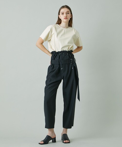 rito structure(リトストラクチャー)の「【rito structure/リトストラクチャー】エコレザートップ(シャツ/ブラウス・レディース・ブラック/アイボリー・1)」の3枚目の写真