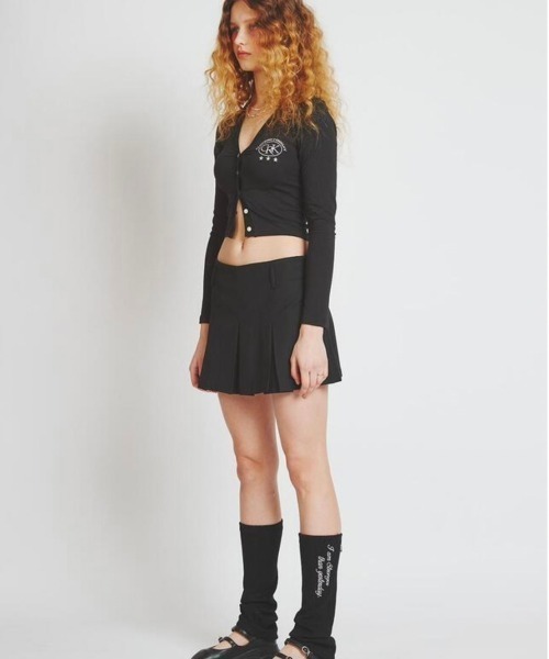 CRANK(クランク)の「【CRANK/クランク】LOGO PK CROP CARDIGAN/ クロップ カーディガン(カーディガン/ボレロ・レディース・ホワイト/杢グレー/ブラック・ONE SIZE)」の11枚目の写真