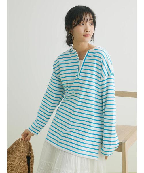 CRAFT STANDARD BOUTIQUE（クラフトスタンダードブティック）の「キーネックレイヤードプルオーバー（Tシャツ/カットソー・レディース・ピンク/グリーン/ブルー/ネイビー・FREE）」の9枚目の写真