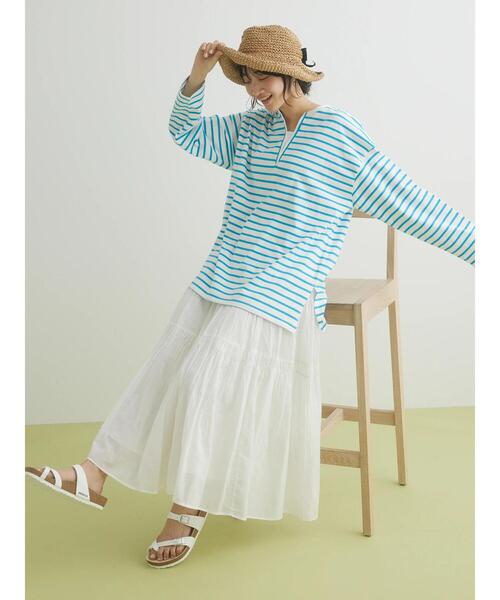 CRAFT STANDARD BOUTIQUE（クラフトスタンダードブティック）の「キーネックレイヤードプルオーバー（Tシャツ/カットソー・レディース・ピンク/グリーン/ブルー/ネイビー・FREE）」の11枚目の写真