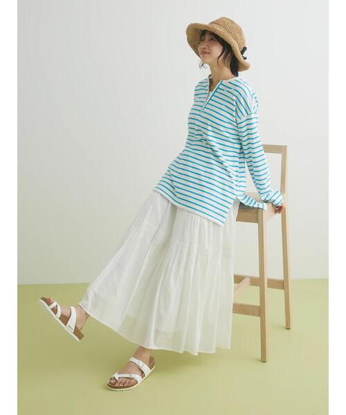 CRAFT STANDARD BOUTIQUE（クラフトスタンダードブティック）の「キーネックレイヤードプルオーバー（Tシャツ/カットソー・レディース・ピンク/グリーン/ブルー/ネイビー・FREE）」の12枚目の写真