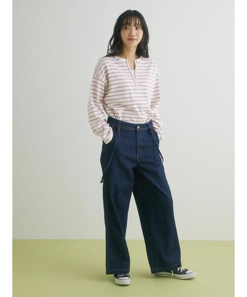 CRAFT STANDARD BOUTIQUE（クラフトスタンダードブティック）の「キーネックレイヤードプルオーバー（Tシャツ/カットソー・レディース・ピンク/グリーン/ブルー/ネイビー・FREE）」の18枚目の写真