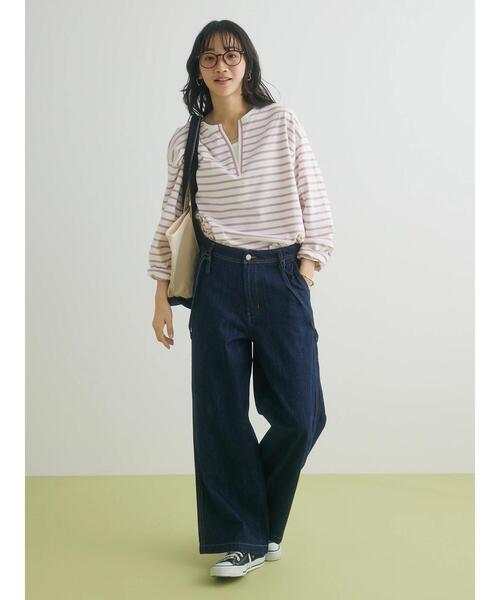 CRAFT STANDARD BOUTIQUE（クラフトスタンダードブティック）の「キーネックレイヤードプルオーバー（Tシャツ/カットソー・レディース・ピンク/グリーン/ブルー/ネイビー・FREE）」の20枚目の写真