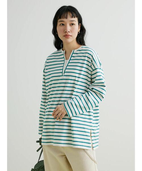 CRAFT STANDARD BOUTIQUE（クラフトスタンダードブティック）の「キーネックレイヤードプルオーバー（Tシャツ/カットソー・レディース・ピンク/グリーン/ブルー/ネイビー・FREE）」の21枚目の写真