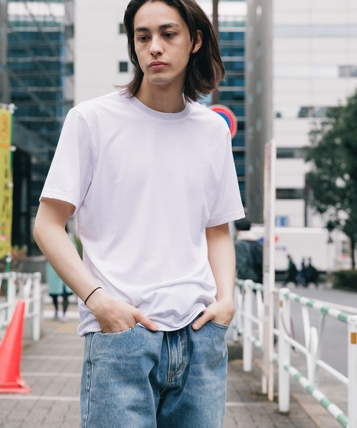 Guess（ゲス）の「GUESS/ゲス MEN S S/SVL TEE SHIRT 半袖Tシャツ ワンポイント（Tシャツ/カットソー・メンズ・ダークネイビー/ホワイト・L/XL/M）」の14枚目の写真