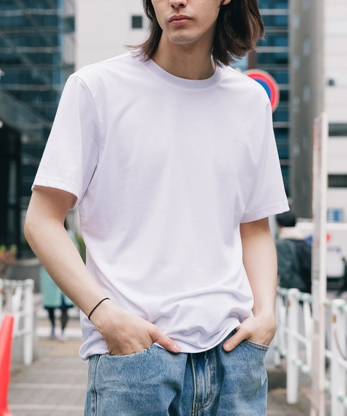 Guess（ゲス）の「GUESS/ゲス MEN S S/SVL TEE SHIRT 半袖Tシャツ ワンポイント（Tシャツ/カットソー・メンズ・ダークネイビー/ホワイト・L/XL/M）」の18枚目の写真