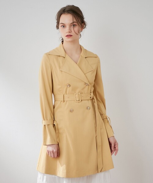 DEICY(デイシー)の「ウエストベルトスプリングコート(トレンチコート・レディース・ベージュ/イエロー・FREE)」の14枚目の写真