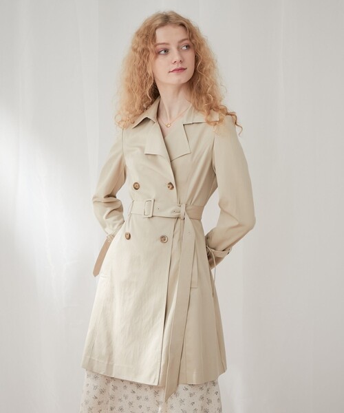 DEICY(デイシー)の「ウエストベルトスプリングコート(トレンチコート・レディース・ベージュ/イエロー・FREE)」の6枚目の写真