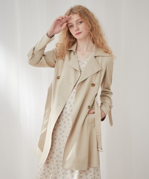 DEICY(デイシー)の「ウエストベルトスプリングコート(トレンチコート・レディース・ベージュ/イエロー・FREE)」の13枚目の写真