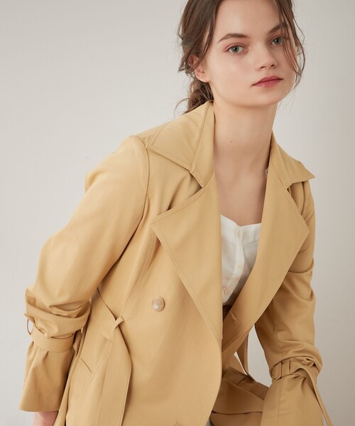 DEICY(デイシー)の「ウエストベルトスプリングコート(トレンチコート・レディース・ベージュ/イエロー・FREE)」の1枚目の写真