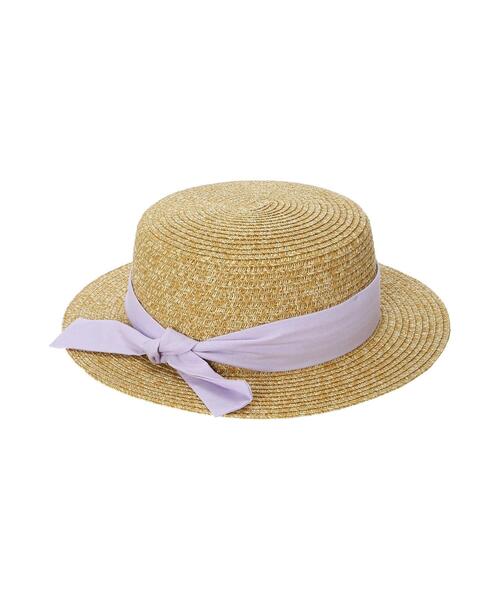Samansa Mos2 Lagom(サマンサモスモスラーゴム)の「カンカン帽(ハット・キッズ・ブラウン/ラベンダー・LARGE/MEDIUM)」の4枚目の写真