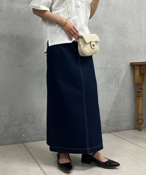 un dix cors（アンディコール）の「デニムナロースカート（デニムスカート・レディース・ブルー/ネイビー・M/L/XL）」の13枚目の写真