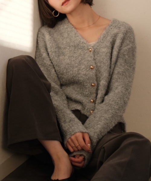 Reurie'（レウリィ）の「ウーリーカーディガン / woolly cardigan（カーディガン/ボレロ・レディース・グレー・FREE）」の8枚目の写真
