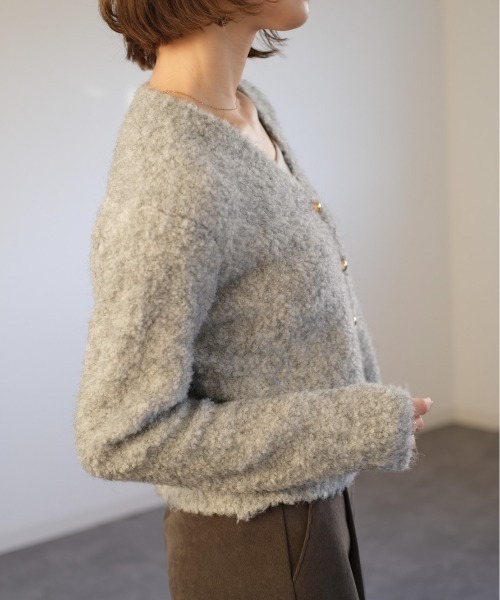 Reurie'（レウリィ）の「ウーリーカーディガン / woolly cardigan（カーディガン/ボレロ・レディース・グレー・FREE）」の4枚目の写真