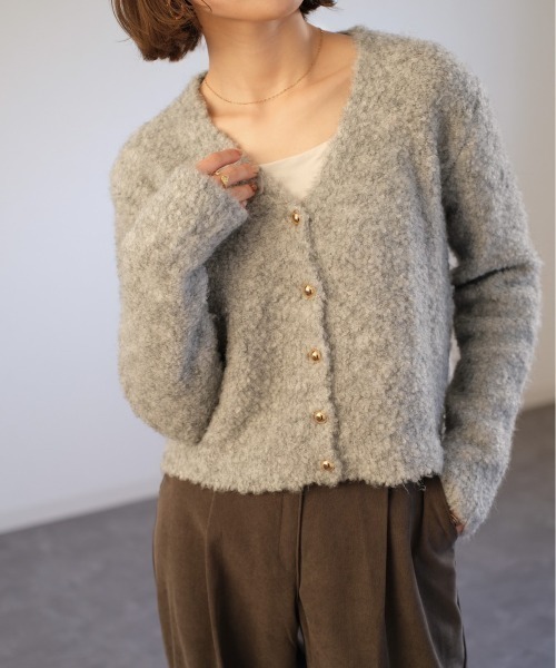 Reurie'（レウリィ）の「ウーリーカーディガン / woolly cardigan（カーディガン/ボレロ・レディース・グレー・FREE）」の6枚目の写真