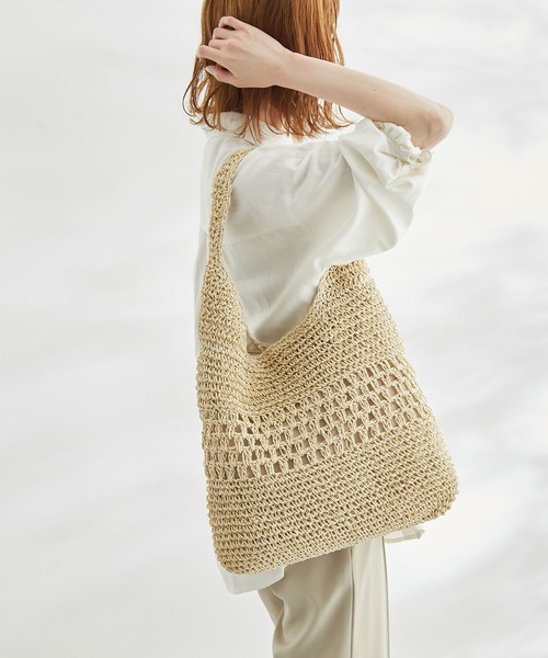 ROPE' PICNIC(ロペピクニック)の「透かし編みペーパーホーボーワンショルダーバッグ(トートバッグ・レディース・ブルー/オレンジ/ホワイト系その他5・FREE)」の2枚目の写真