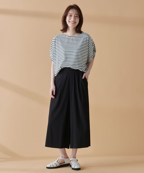 【接触冷感/UVケア/シワになりにくい】ドルマンスリーブTブラウス