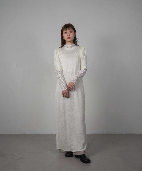 Amiur（エミレ）の「puff shoulder long ops（ワンピース・レディース・アイボリー/ブラック・FREE）」の10枚目の写真