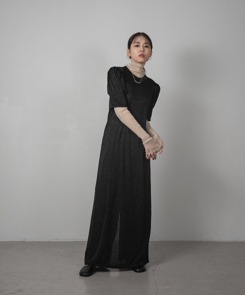 Amiur（エミレ）の「puff shoulder long ops（ワンピース・レディース・アイボリー/ブラック・FREE）」の12枚目の写真