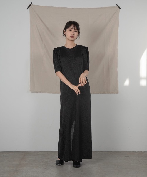 Amiur（エミレ）の「puff shoulder long ops（ワンピース・レディース・アイボリー/ブラック・FREE）」の15枚目の写真