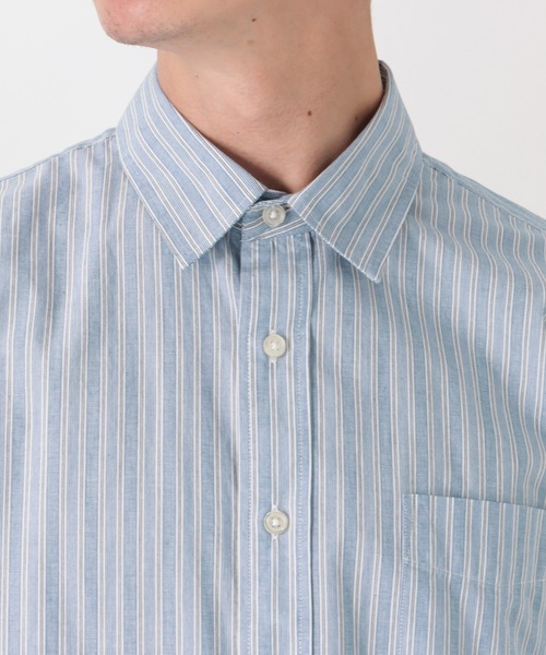 NAVY(ネイビー)の「ブロードストライプレギュラーカラーシャツ(シャツ/ブラウス・メンズ・ブルー/ベージュ・M/L/XL/S)」の3枚目の写真