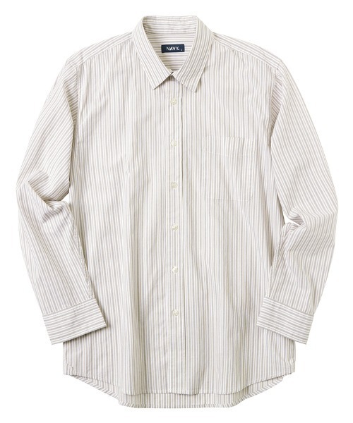 NAVY(ネイビー)の「ブロードストライプレギュラーカラーシャツ(シャツ/ブラウス・メンズ・ブルー/ベージュ・M/L/XL/S)」の9枚目の写真