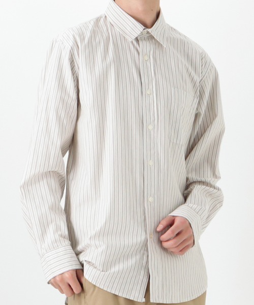 NAVY(ネイビー)の「ブロードストライプレギュラーカラーシャツ(シャツ/ブラウス・メンズ・ブルー/ベージュ・M/L/XL/S)」の11枚目の写真