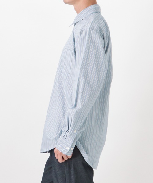 NAVY(ネイビー)の「ブロードストライプレギュラーカラーシャツ(シャツ/ブラウス・メンズ・ブルー/ベージュ・M/L/XL/S)」の12枚目の写真