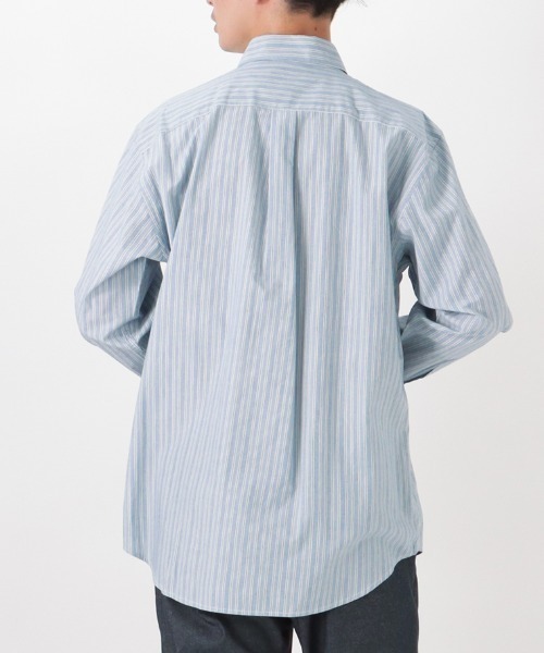 NAVY(ネイビー)の「ブロードストライプレギュラーカラーシャツ(シャツ/ブラウス・メンズ・ブルー/ベージュ・M/L/XL/S)」の13枚目の写真