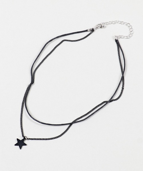SPINNS（スピンズ）の「STARモチーフ Wチェーンネックレス（ネックレス・レディース・ブラック・ONESIZE）」の9枚目の写真