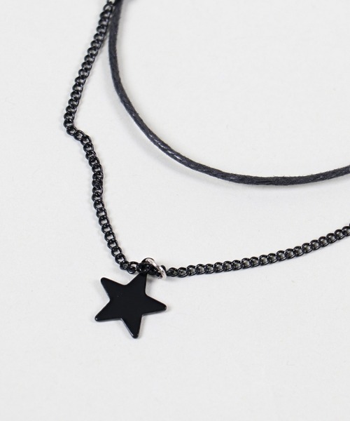 SPINNS（スピンズ）の「STARモチーフ Wチェーンネックレス（ネックレス・レディース・ブラック・ONESIZE）」の7枚目の写真