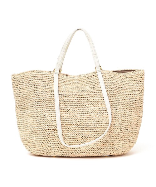 VIOLAd'ORO（ヴィオラドーロ）の「VIOLAd’ORO:2WAY ハンドル バッグ V-8481（かごバッグ・レディース・ライトホワイト・ONE SIZE）」の7枚目の写真