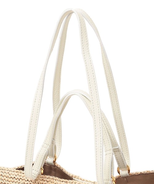 VIOLAd'ORO（ヴィオラドーロ）の「VIOLAd’ORO:2WAY ハンドル バッグ V-8481（かごバッグ・レディース・ライトホワイト・ONE SIZE）」の2枚目の写真