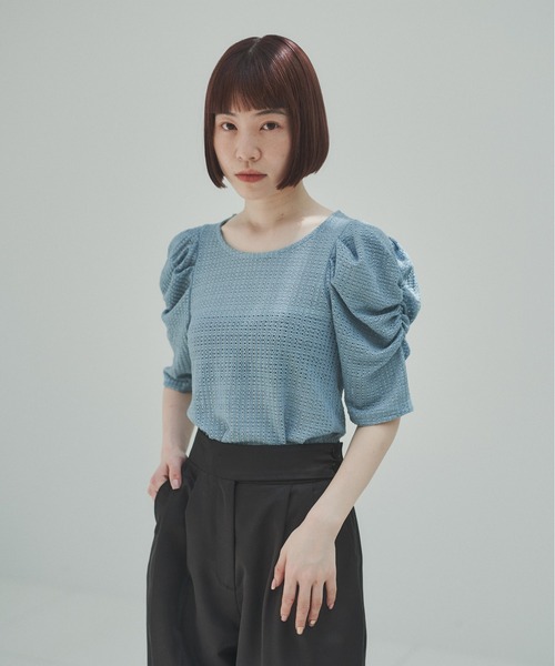 INSIIS（インシス）の「シアーパフスリーブカットソー（Tシャツ/カットソー・レディース・ライトブルー/ブラック/オフホワイト・フリー）」の19枚目の写真