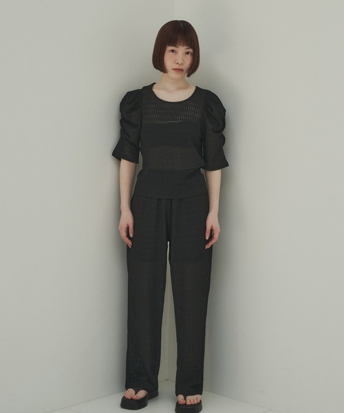 INSIIS（インシス）の「シアーパフスリーブカットソー（Tシャツ/カットソー・レディース・ライトブルー/ブラック/オフホワイト・フリー）」の21枚目の写真