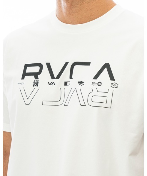 RVCA（ルーカ）の「RVCA メンズ 【SURF】 DOUBLE RVCA SPLIT SS Ｔシャツ【2023年夏モデル】/ルーカ半袖ラッシュガード(水着)（ラッシュガード・メンズ・ホワイト/ブラック/ブラックミックス・MEDIUM/LARGE/X-LARGE/SMALL）」の4枚目の写真