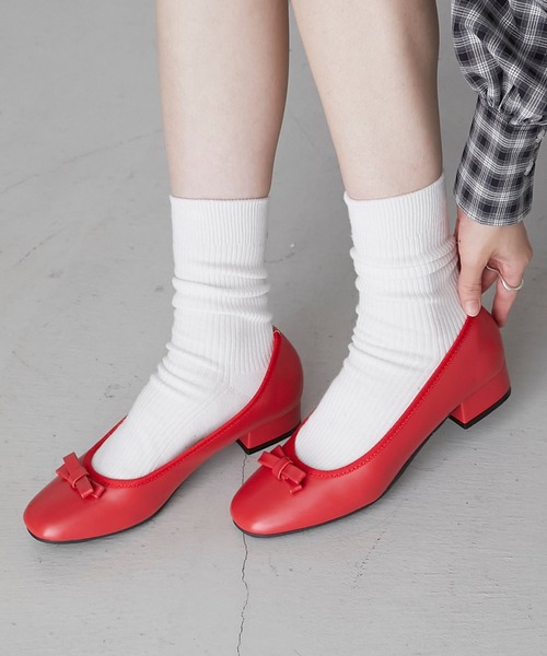 BONLECILL（ボンルシール）の「チャンキーヒールバレエシューズ（バレエシューズ・レディース・レッド/ホワイト系その他/ブラック/ブラック系その他/シルバー/ゴールド・L/S/M/XL）」の4枚目の写真