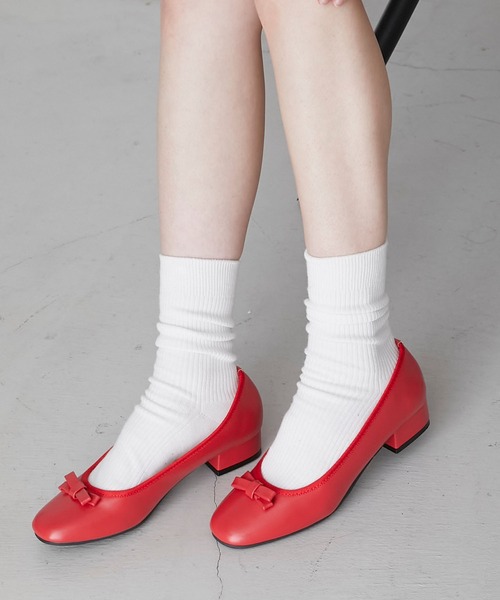 BONLECILL（ボンルシール）の「チャンキーヒールバレエシューズ（バレエシューズ・レディース・レッド/ホワイト系その他/ブラック/ブラック系その他/シルバー/ゴールド・L/S/M/XL）」の11枚目の写真