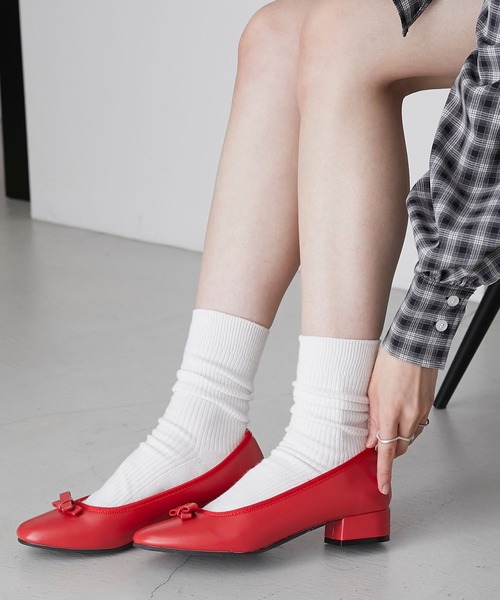 BONLECILL（ボンルシール）の「チャンキーヒールバレエシューズ（バレエシューズ・レディース・レッド/ホワイト系その他/ブラック/ブラック系その他/シルバー/ゴールド・L/S/M/XL）」の12枚目の写真