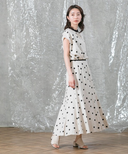 Gready Brilliant(グレディブリリアン)の「麻ドットマーメイドスカート(スカート・レディース・ベージュ×ブラック/ブラック×ベージュ・38)」の14枚目の写真